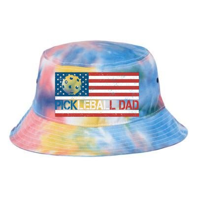 Vintage Us Flag Pickleball Player Design Paddleball Lover Gift Tie Dye Newport Bucket Hat