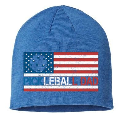 Vintage Us Flag Pickleball Player Design Paddleball Lover Gift Sustainable Beanie