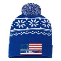 Vintage Us Flag Pickleball Player Design Paddleball Lover Gift USA-Made Snowflake Beanie