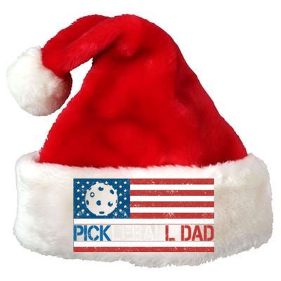 Vintage Us Flag Pickleball Player Design Paddleball Lover Gift Premium Christmas Santa Hat