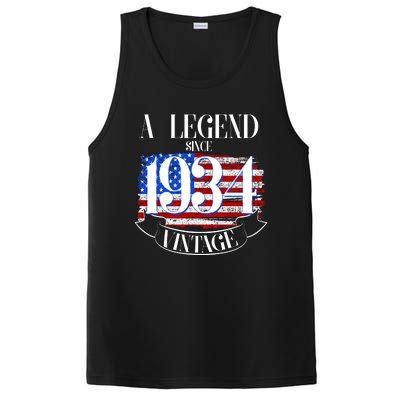 Vintage Usa Flag A Legend Since 1934 90th Birthday PosiCharge Competitor Tank