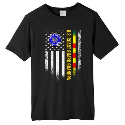 Vintage Usa Flag Proud Coast Guard Vietnam Veteran Grandpa Gift Tall Fusion ChromaSoft Performance T-Shirt