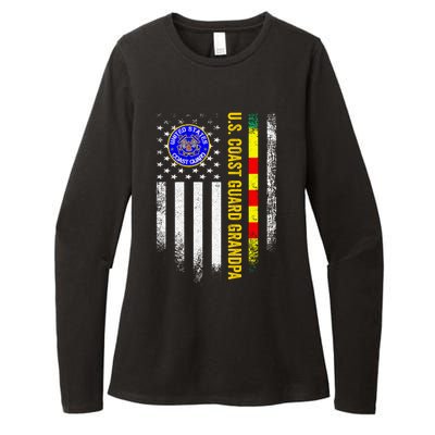 Vintage Usa Flag Proud Coast Guard Vietnam Veteran Grandpa Gift Womens CVC Long Sleeve Shirt