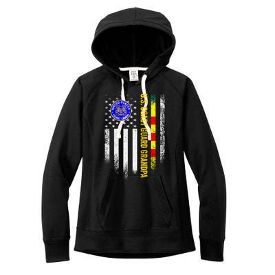 Vintage Usa Flag Proud Coast Guard Vietnam Veteran Grandpa Gift Women's Fleece Hoodie