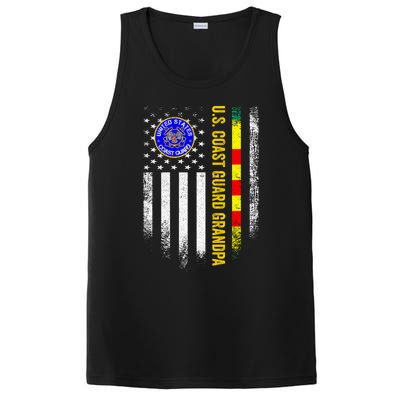 Vintage Usa Flag Proud Coast Guard Vietnam Veteran Grandpa Gift PosiCharge Competitor Tank