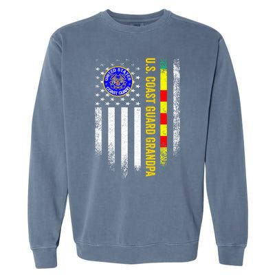 Vintage Usa Flag Proud Coast Guard Vietnam Veteran Grandpa Gift Garment-Dyed Sweatshirt