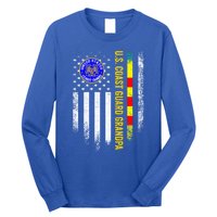 Vintage Usa Flag Proud Coast Guard Vietnam Veteran Grandpa Gift Long Sleeve Shirt