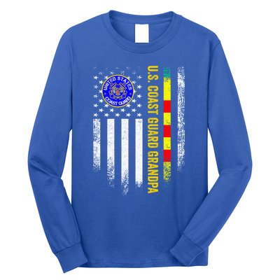 Vintage Usa Flag Proud Coast Guard Vietnam Veteran Grandpa Gift Long Sleeve Shirt