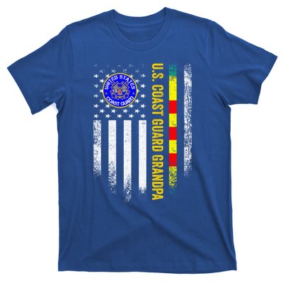 Vintage Usa Flag Proud Coast Guard Vietnam Veteran Grandpa Gift T-Shirt