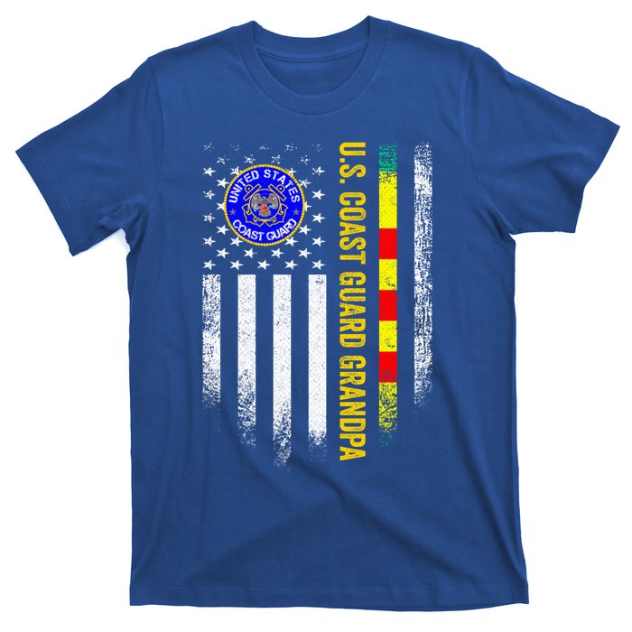 Vintage Usa Flag Proud Coast Guard Vietnam Veteran Grandpa Gift T-Shirt