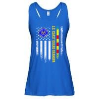 Vintage Usa Flag Proud Coast Guard Vietnam Veteran Grandpa Gift Ladies Essential Flowy Tank