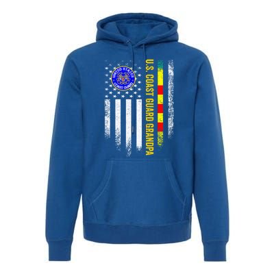 Vintage Usa Flag Proud Coast Guard Vietnam Veteran Grandpa Gift Premium Hoodie