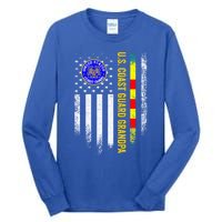 Vintage Usa Flag Proud Coast Guard Vietnam Veteran Grandpa Gift Tall Long Sleeve T-Shirt