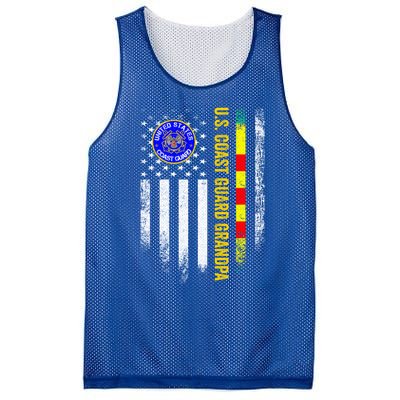 Vintage Usa Flag Proud Coast Guard Vietnam Veteran Grandpa Gift Mesh Reversible Basketball Jersey Tank