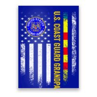 Vintage Usa Flag Proud Coast Guard Vietnam Veteran Grandpa Gift Poster