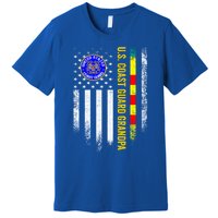 Vintage Usa Flag Proud Coast Guard Vietnam Veteran Grandpa Gift Premium T-Shirt