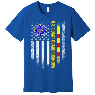 Vintage Usa Flag Proud Coast Guard Vietnam Veteran Grandpa Gift Premium T-Shirt