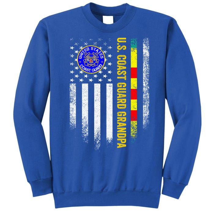 Vintage Usa Flag Proud Coast Guard Vietnam Veteran Grandpa Gift Tall Sweatshirt