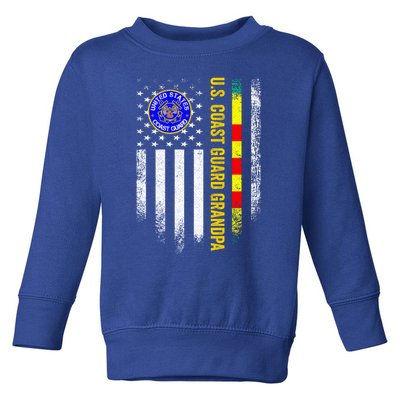 Vintage Usa Flag Proud Coast Guard Vietnam Veteran Grandpa Gift Toddler Sweatshirt