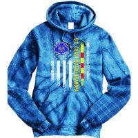 Vintage Usa Flag Proud Coast Guard Vietnam Veteran Grandpa Gift Tie Dye Hoodie