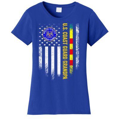 Vintage Usa Flag Proud Coast Guard Vietnam Veteran Grandpa Gift Women's T-Shirt