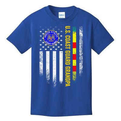 Vintage Usa Flag Proud Coast Guard Vietnam Veteran Grandpa Gift Kids T-Shirt