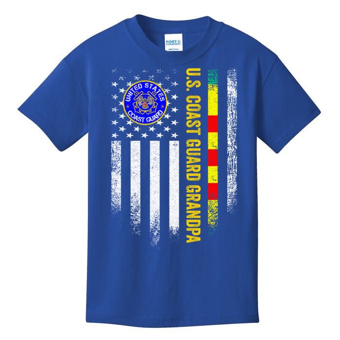 Vintage Usa Flag Proud Coast Guard Vietnam Veteran Grandpa Gift Kids T-Shirt