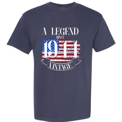 Vintage Usa Flag A Legend Since 1944 80th Birthday Garment-Dyed Heavyweight T-Shirt