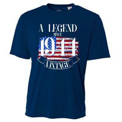 Vintage Usa Flag A Legend Since 1944 80th Birthday Cooling Performance Crew T-Shirt