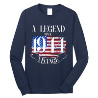 Vintage Usa Flag A Legend Since 1944 80th Birthday Long Sleeve Shirt