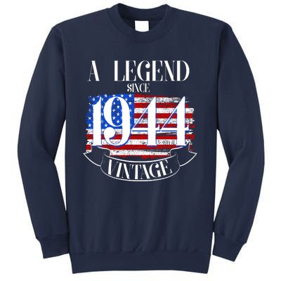 Vintage Usa Flag A Legend Since 1944 80th Birthday Sweatshirt