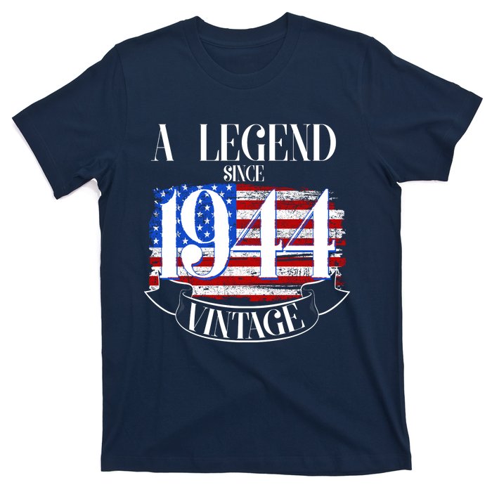 Vintage Usa Flag A Legend Since 1944 80th Birthday T-Shirt