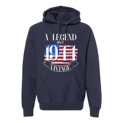 Vintage Usa Flag A Legend Since 1944 80th Birthday Premium Hoodie