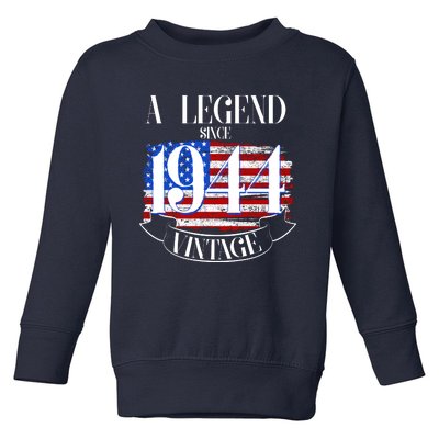 Vintage Usa Flag A Legend Since 1944 80th Birthday Toddler Sweatshirt