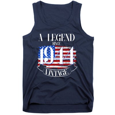 Vintage Usa Flag A Legend Since 1944 80th Birthday Tank Top