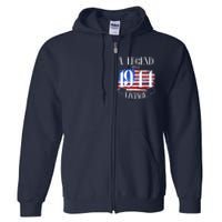 Vintage Usa Flag A Legend Since 1944 80th Birthday Full Zip Hoodie