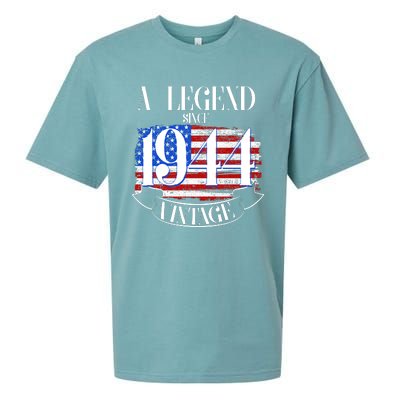 Vintage Usa Flag A Legend Since 1944 80th Birthday Sueded Cloud Jersey T-Shirt