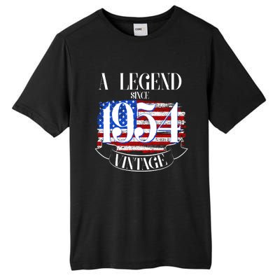 Vintage Usa Flag A Legend Since 1954 70th Birthday Tall Fusion ChromaSoft Performance T-Shirt