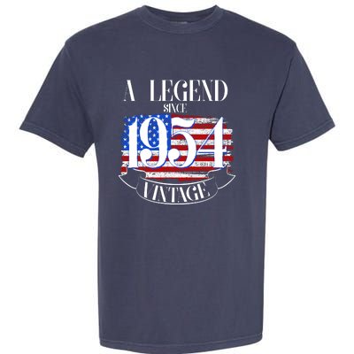 Vintage Usa Flag A Legend Since 1954 70th Birthday Garment-Dyed Heavyweight T-Shirt