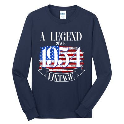 Vintage Usa Flag A Legend Since 1954 70th Birthday Tall Long Sleeve T-Shirt