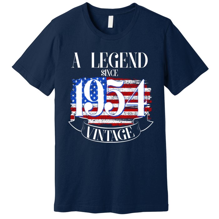 Vintage Usa Flag A Legend Since 1954 70th Birthday Premium T-Shirt