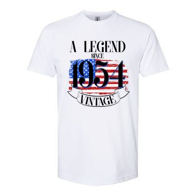 Vintage Usa Flag A Legend Since 1954 70th Birthday Softstyle® CVC T-Shirt