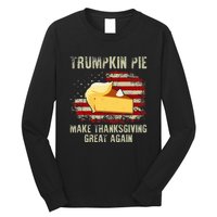 Vintage Usa Flag Trumpkin Pie Make Thanksgiving Great Again Long Sleeve Shirt