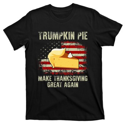 Vintage Usa Flag Trumpkin Pie Make Thanksgiving Great Again T-Shirt