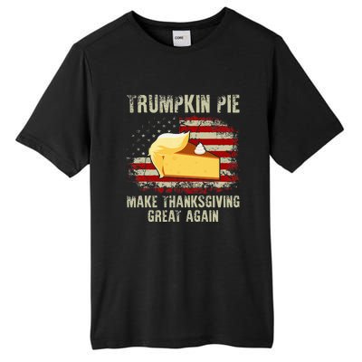 Vintage Usa Flag Trumpkin Pie Make Thanksgiving Great Again Tall Fusion ChromaSoft Performance T-Shirt