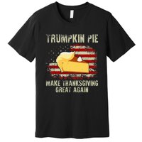 Vintage Usa Flag Trumpkin Pie Make Thanksgiving Great Again Premium T-Shirt