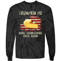 Vintage Usa Flag Trumpkin Pie Make Thanksgiving Great Again Tie-Dye Long Sleeve Shirt