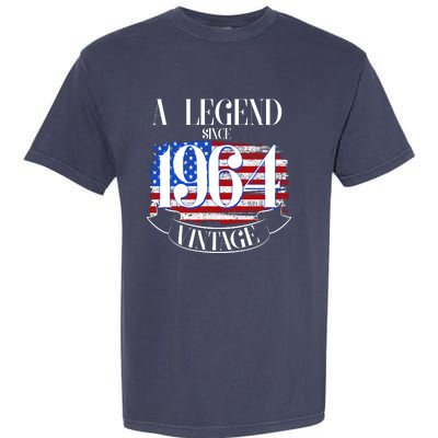 Vintage Usa Flag A Legend Since 1964 60th Birthday Garment-Dyed Heavyweight T-Shirt