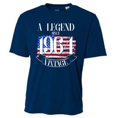 Vintage Usa Flag A Legend Since 1964 60th Birthday Cooling Performance Crew T-Shirt