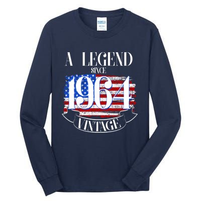 Vintage Usa Flag A Legend Since 1964 60th Birthday Tall Long Sleeve T-Shirt